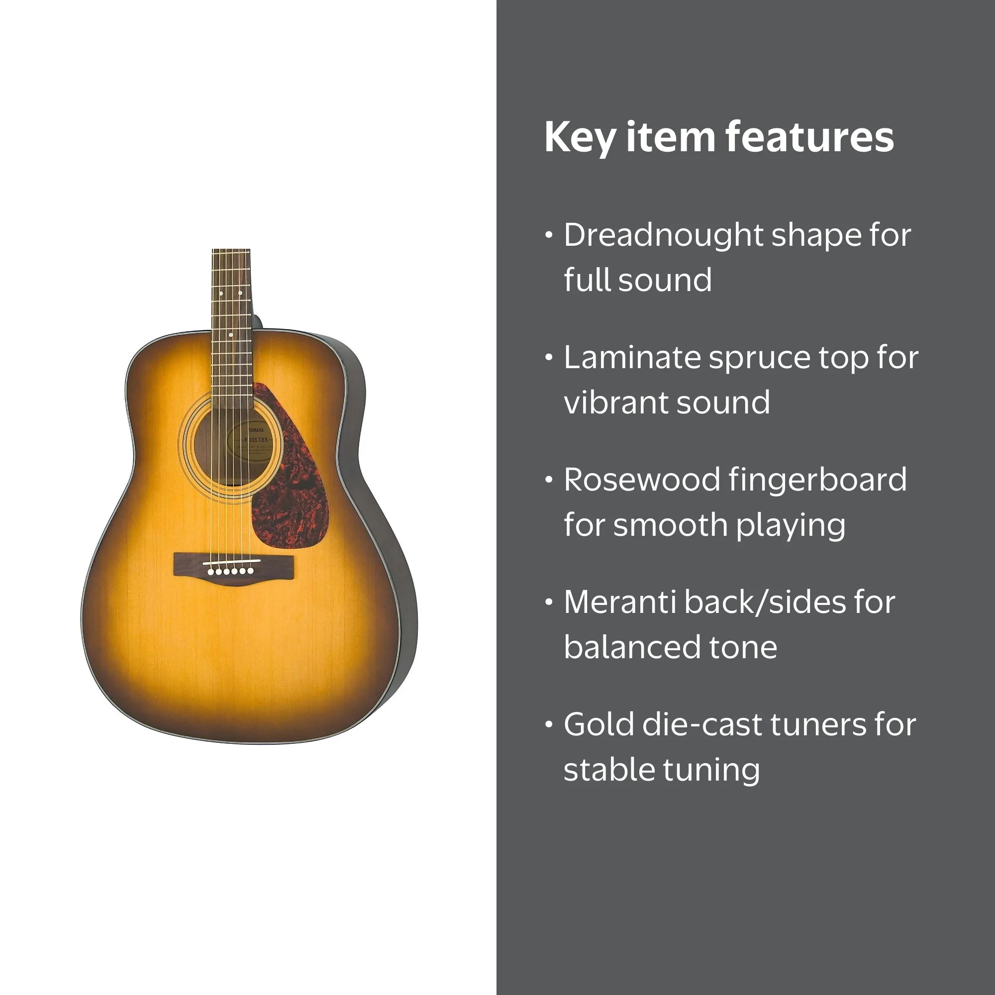 Yamaha, Acoustic Guitar, F335, Tobacco Brown Sunburst