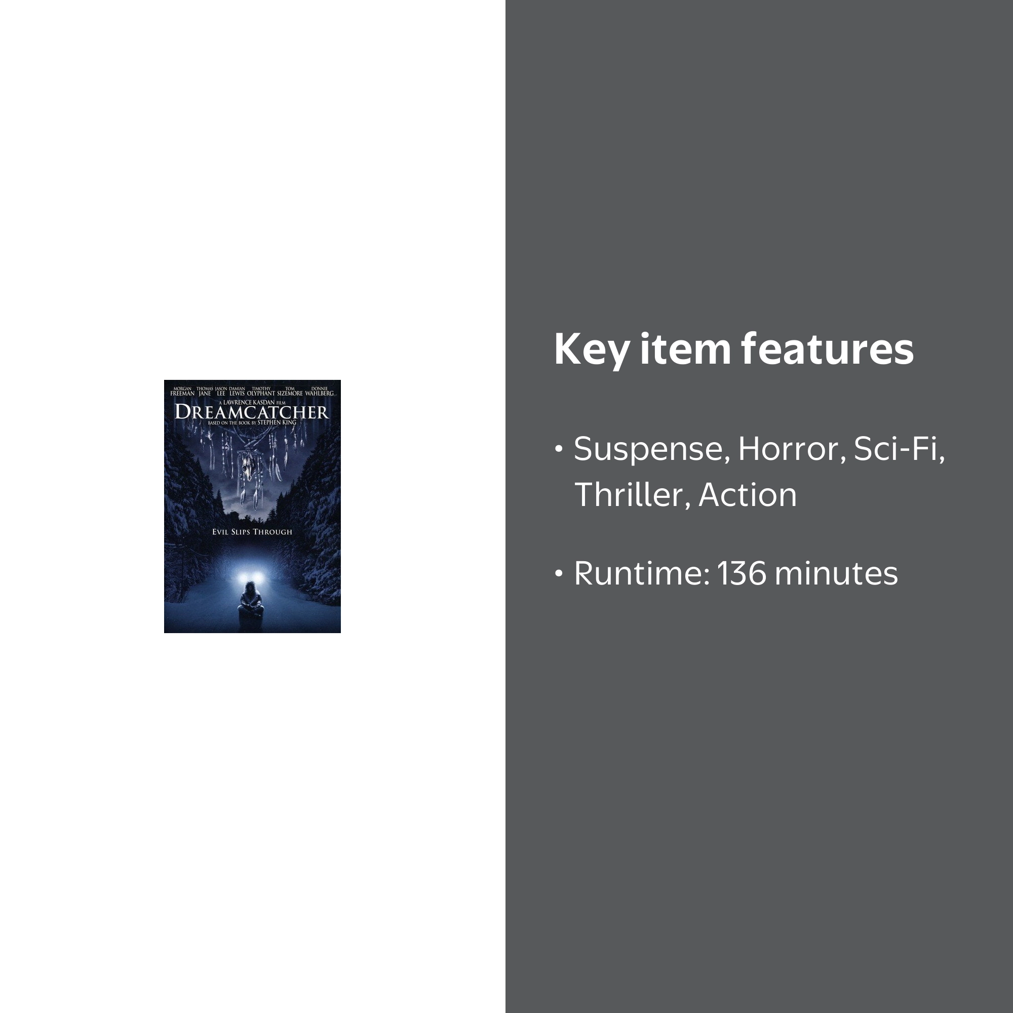 Warner Home Video - Dreamcatcher (DVD), Repackaged Eco Amaray, R