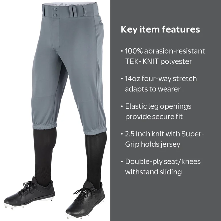 Champro Sports Men's Triple Crown Knicker Baseball Pant Charcoal L