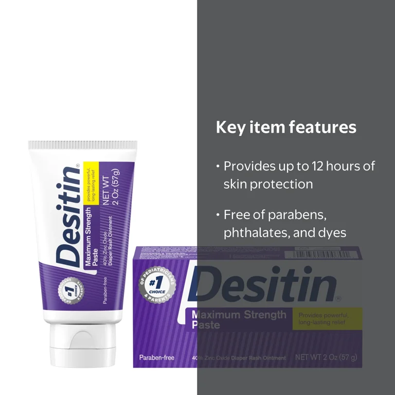 2 pack) Desitin Maximum Strength Baby Diaper Rash Cream, Travel