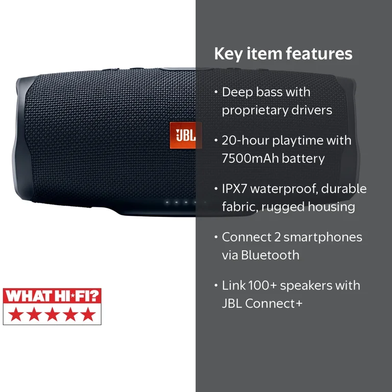 Free Shipping! JBL Charge 4 Portable Bluetooth Speaker Black with