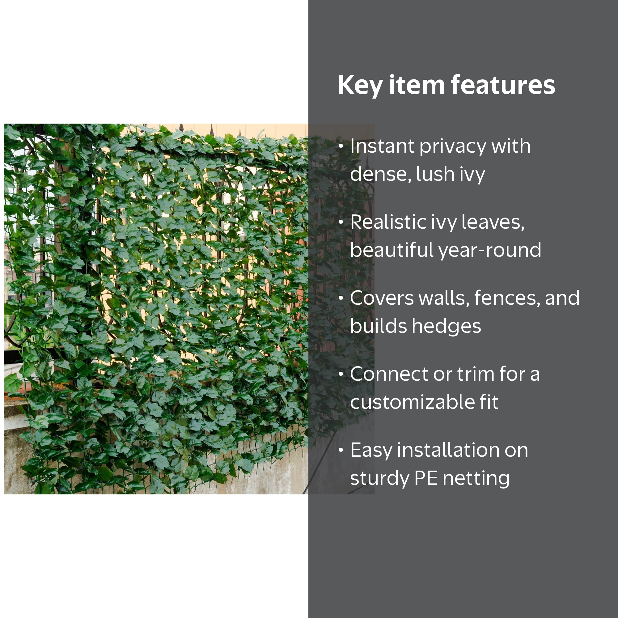 Costway, Faux Ivy Privacy Fence, 59''x95'', Artificial Hedge
