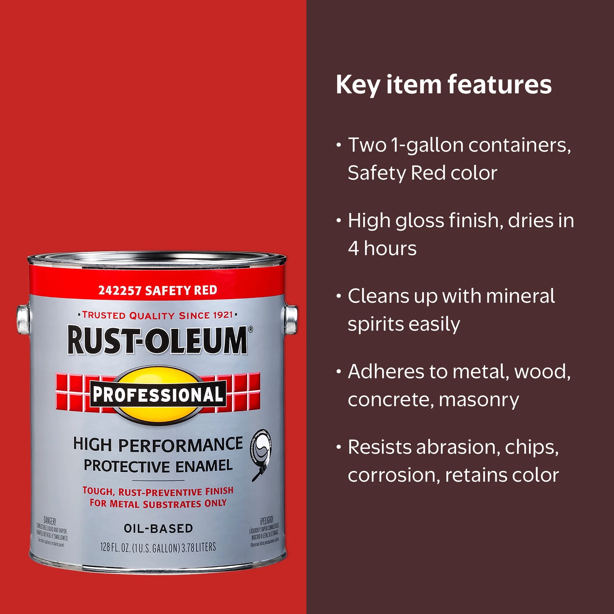 2 Pack, Safety Red (100 Voc), Rust-Oleum Professional High
