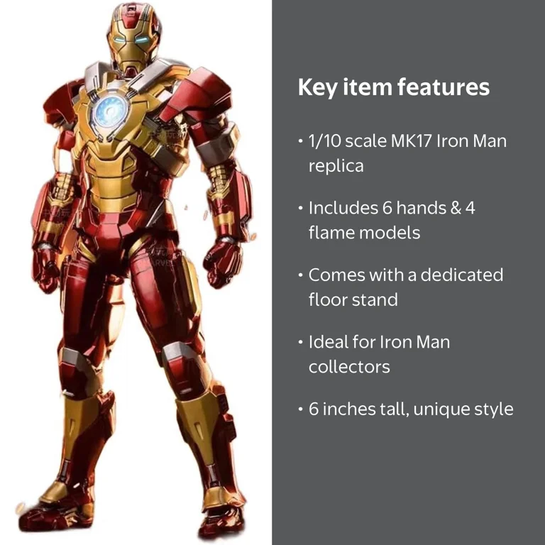 マーベル marvel Iron Man Armor アイアンマン psa10 ZD Toys 1/10 Scale MK17 Iron Man Collectible Action Figure, PVC, 1