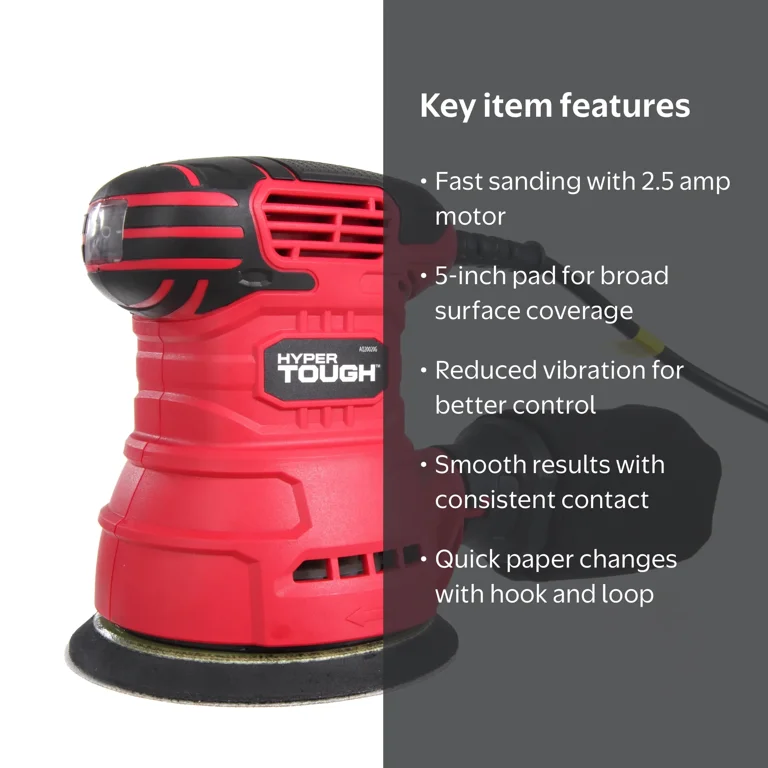 Hyper Tough 2.5-Amp Corded Orbital Sander, AQ20020G - Walmart.com