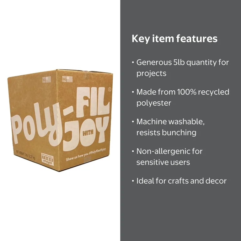 Poly-Fil® Premium Polyester Fiber Fill by Fairfield, 5 Pound Box