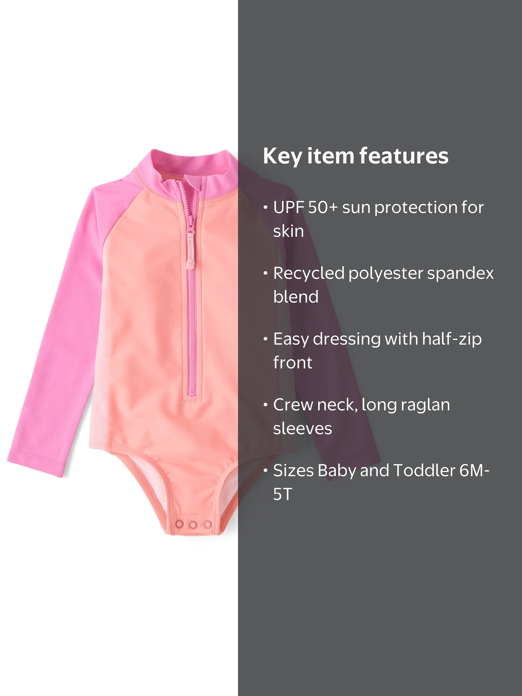 The Children's Place Baby & Toddler Girls Half Zip One-Piece