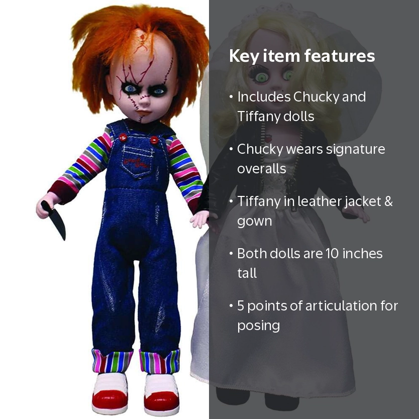 Living Dead Dolls Bride of Chucky Chucky & Tiffany Doll Set