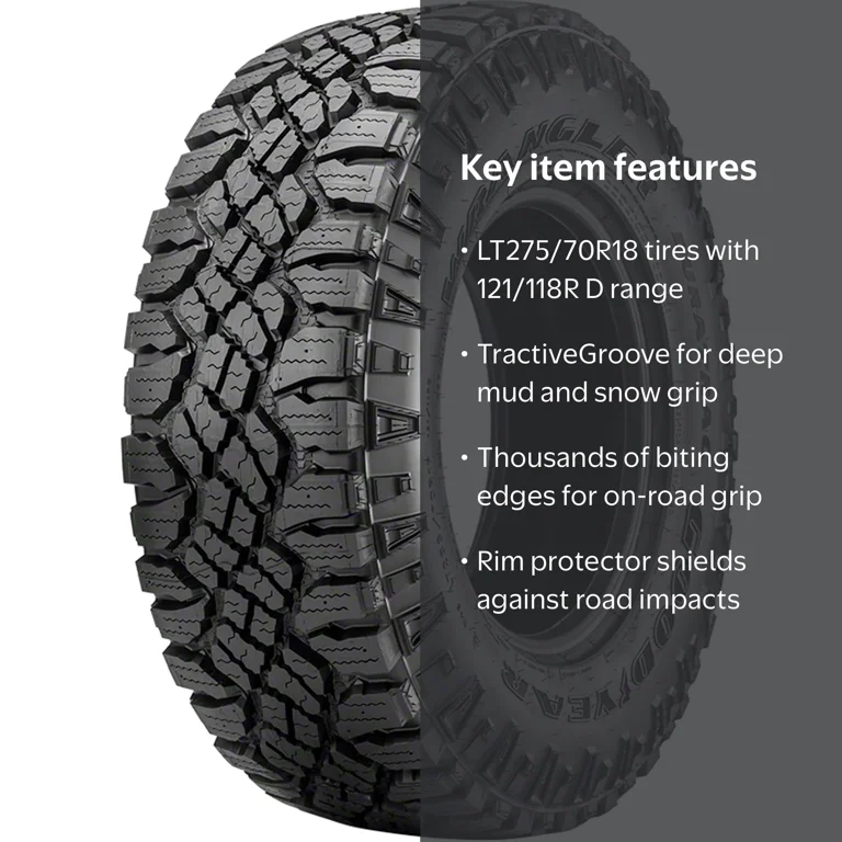 Goodyear Wrangler DuraTrac Off-Road Light Truck Tire, LT275/70R18
