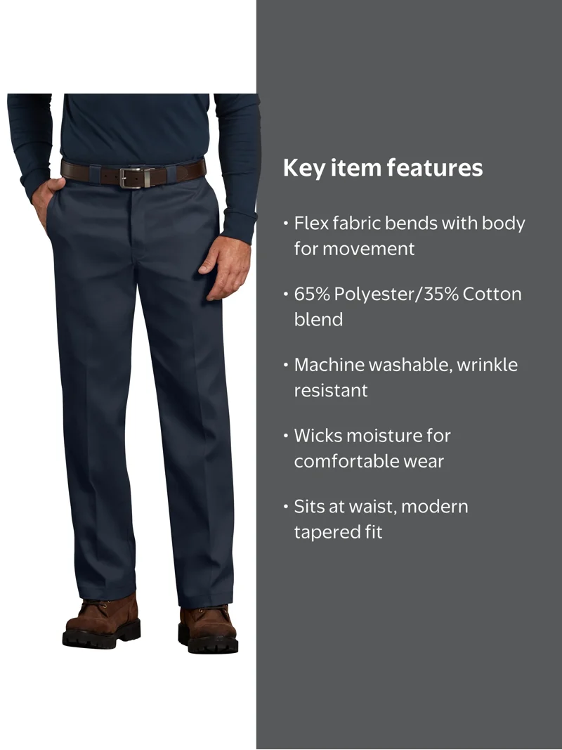 Dickies Men's Flex Work Pant with Moisture Wicking and Wrinkle
