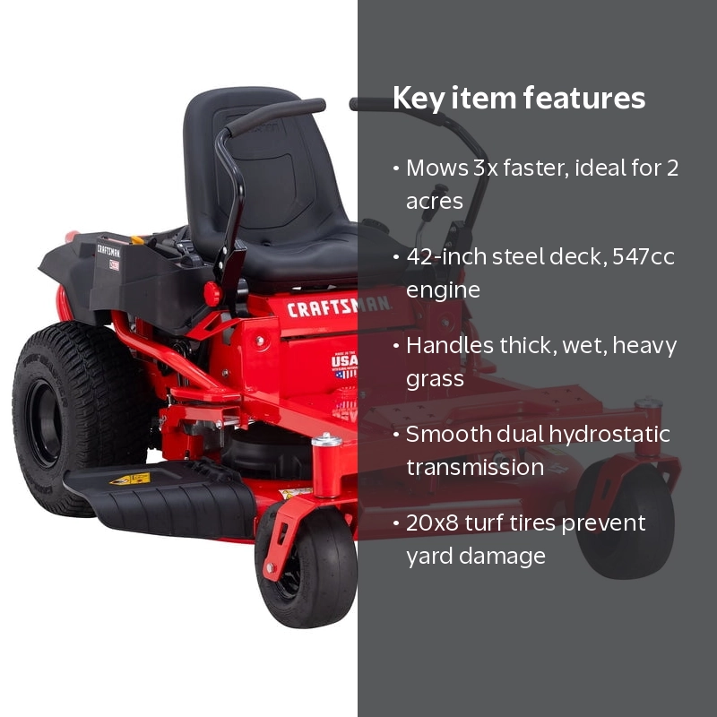 CRAFTSMAN Z3200 | 42-in 547cc Gas Zero-Turn Riding Lawn Mower