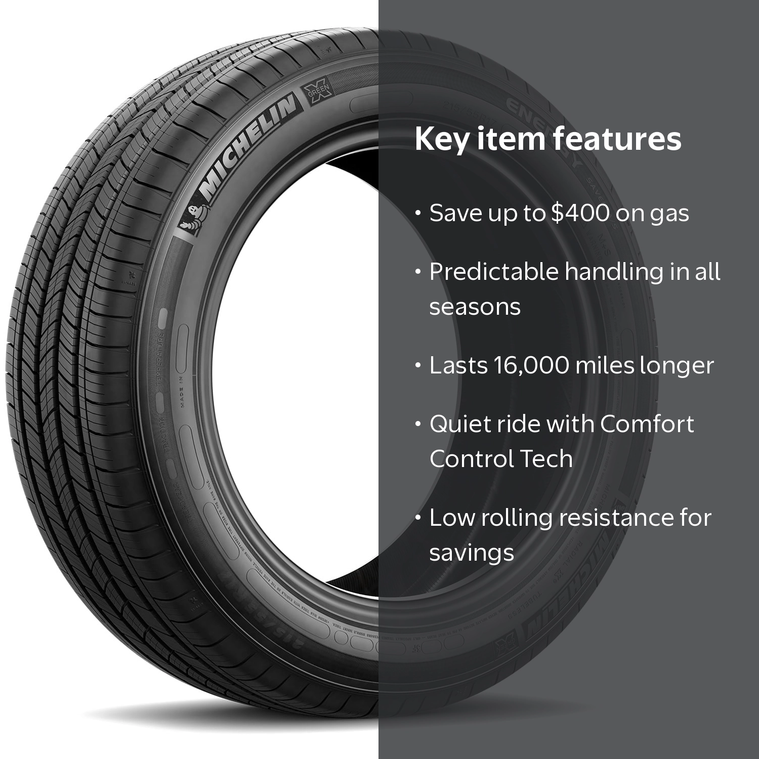 Michelin Energy Saver A/S Tire 215/55R16 - Fuel Efficient All