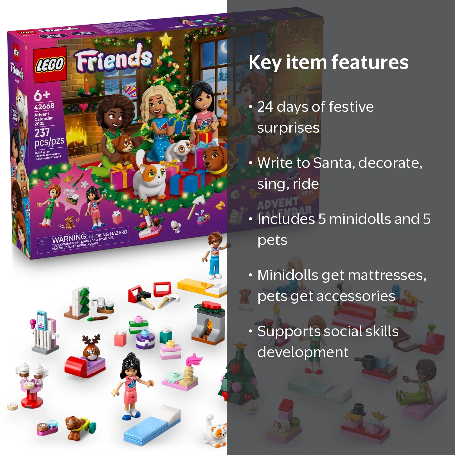 LEGO Building Toy Friends Advent Calendar 2025 Ages 6+, 237 pieces