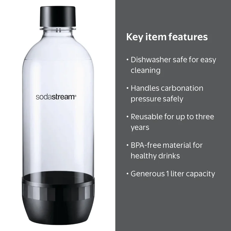 SodaStream Dishwasher safe bottle, 1 L. 2 count