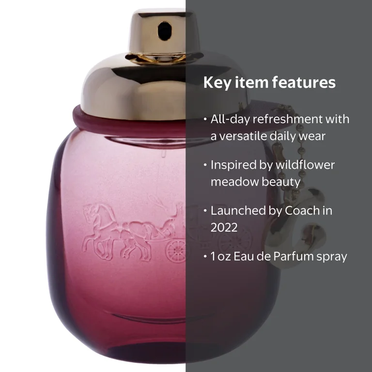 Coach Wild Rose Perfume, 1 oz EDP Spray, Redcurrant and Floral