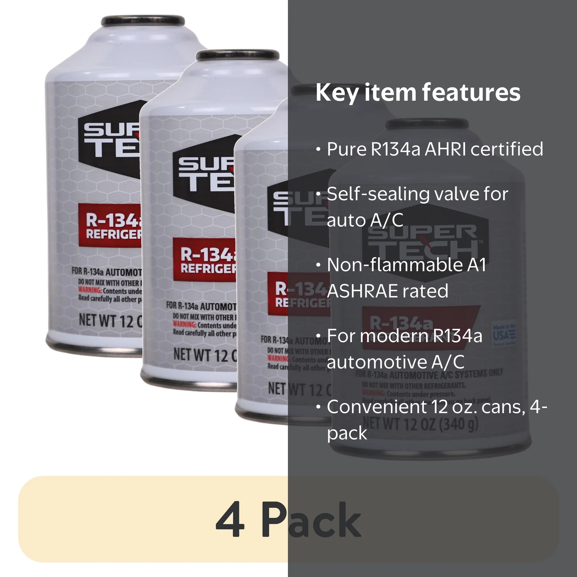 4 pack) Super Tech R-134a Refrigerant, 12 oz. - Walmart.com