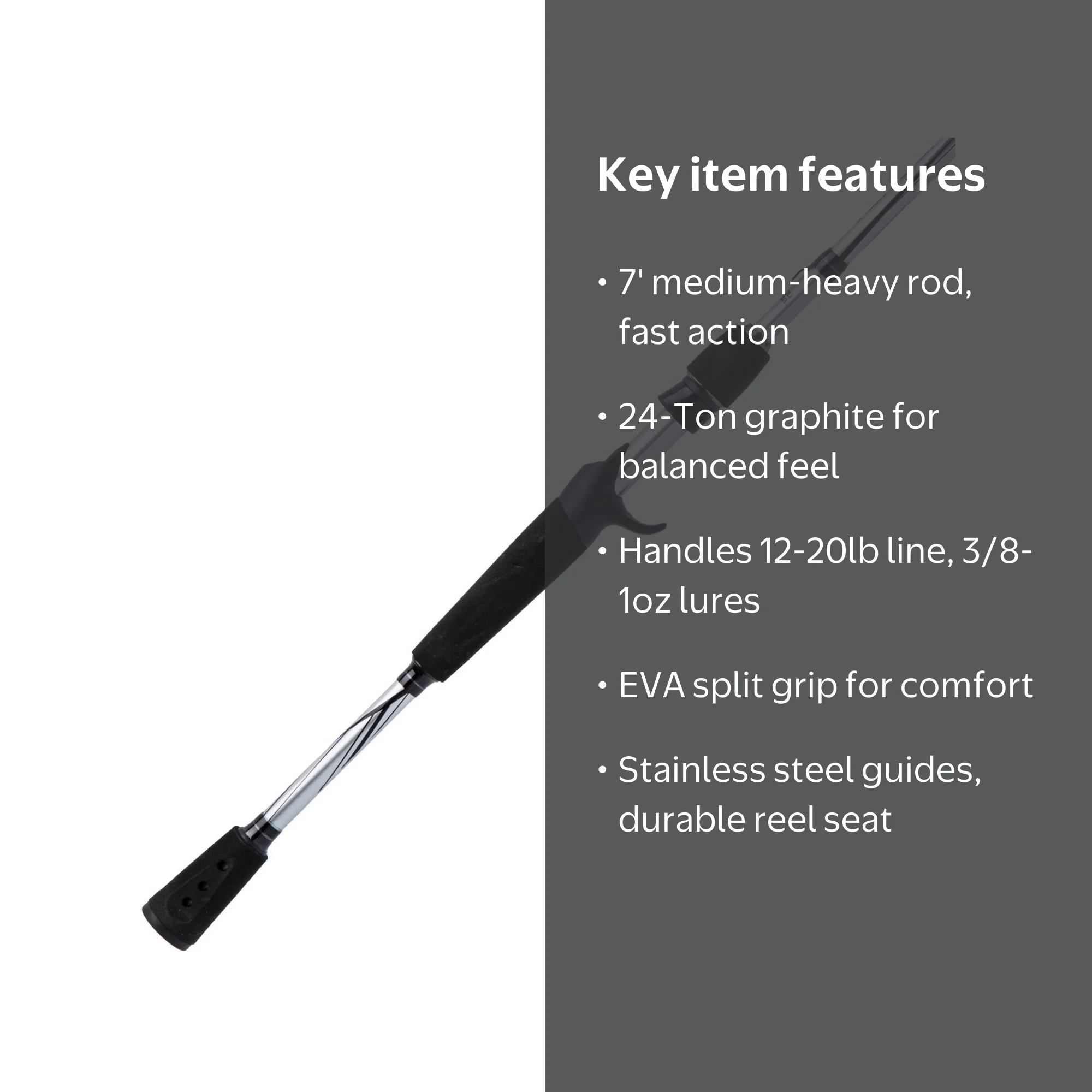 Abu Garcia Vengeance® Casting Rod, 7' Medium Heavy Fishing Rod