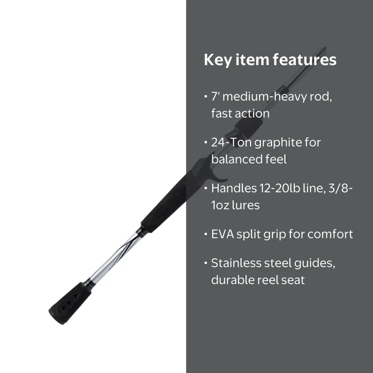 Abu Garcia Vengeance® Casting Rod, 7' Medium Heavy Fishing Rod