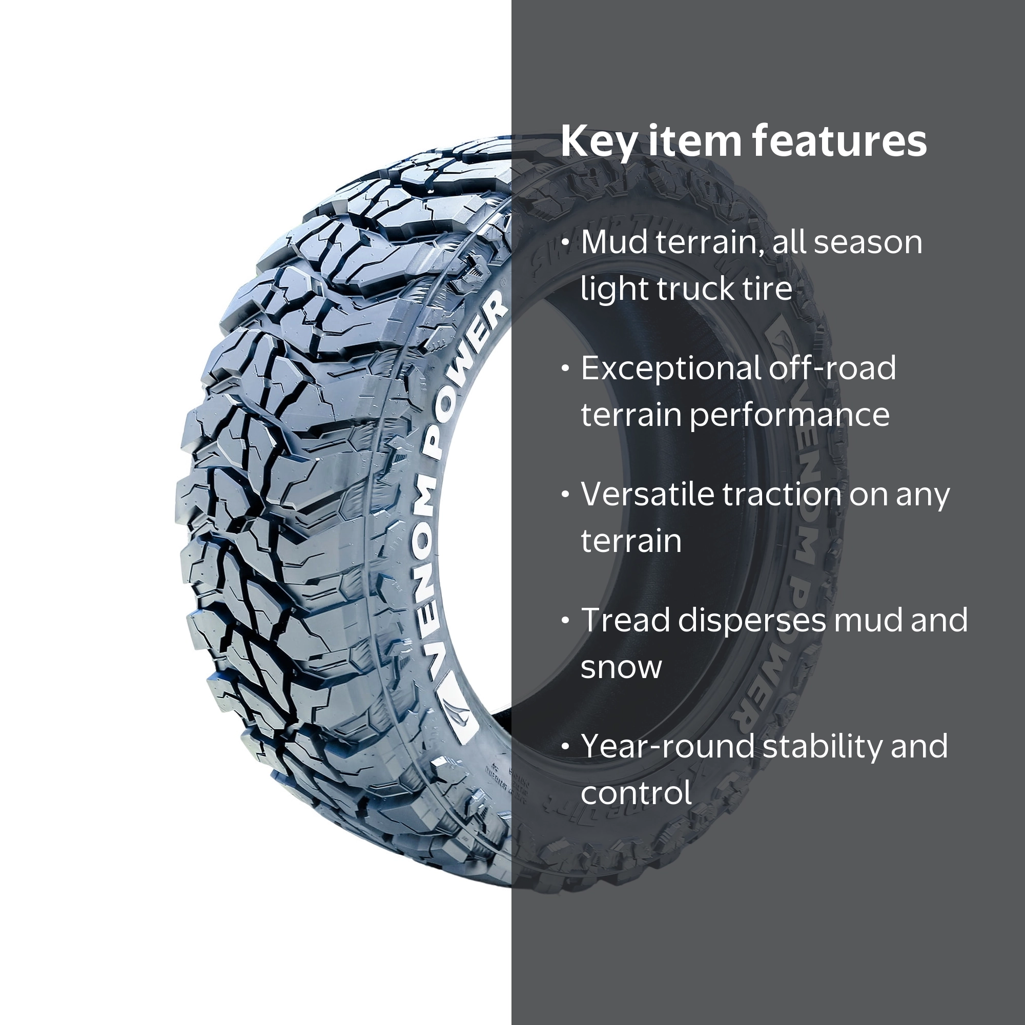 Venom Power Swampthing M/T Xtreme Dirt 265/70R17 123/120Q E 10 Ply