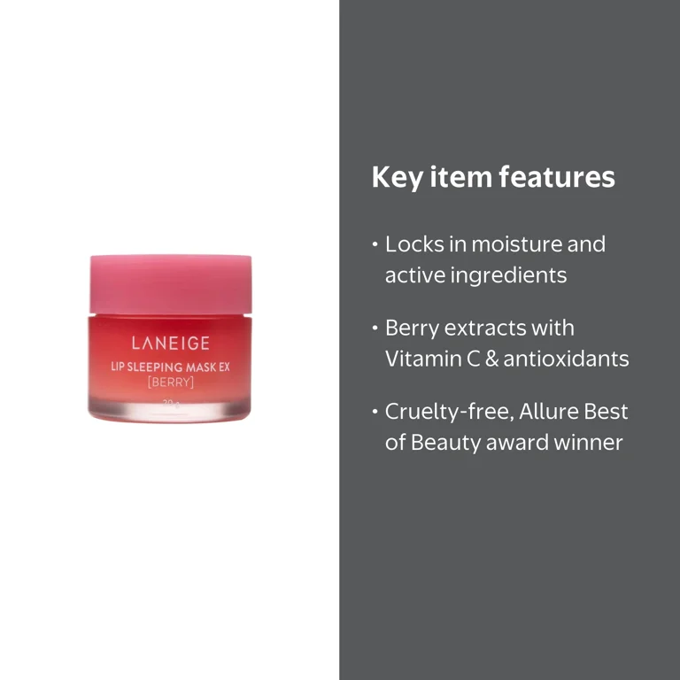 laneige lip sleeping mask ingredients hyaluronic acid vitamin c Amazon.com: Water Mask: Hydrating Korean Overnight with Squalane & Probiotic-Derived Complex, for Bright, Glowing Skin & Barrier Support : Beauty & Personal Care This luxurious lip mask is designed specifically to pamper your lips while you sleep LANEIGE Bouncy & Firm Sleeping