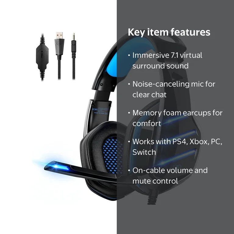 Beexcellent Gaming Headset for PS4, PS5, Xbox One, PC, Surround