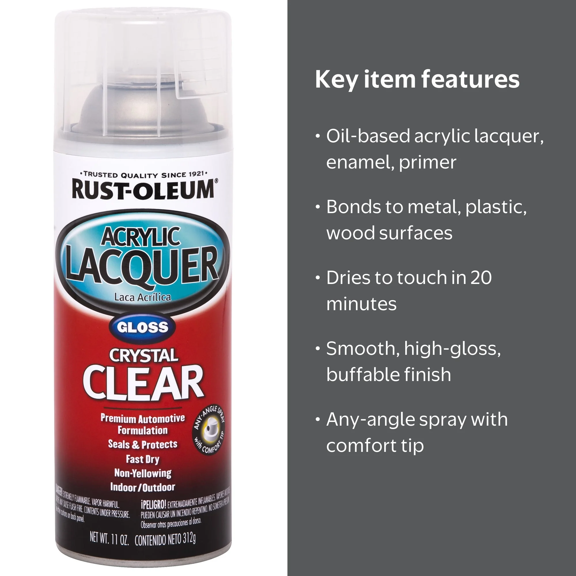 Rust-Oleum Automotive Gloss Acrylic Lacquer Spray Paint-253366, 12
