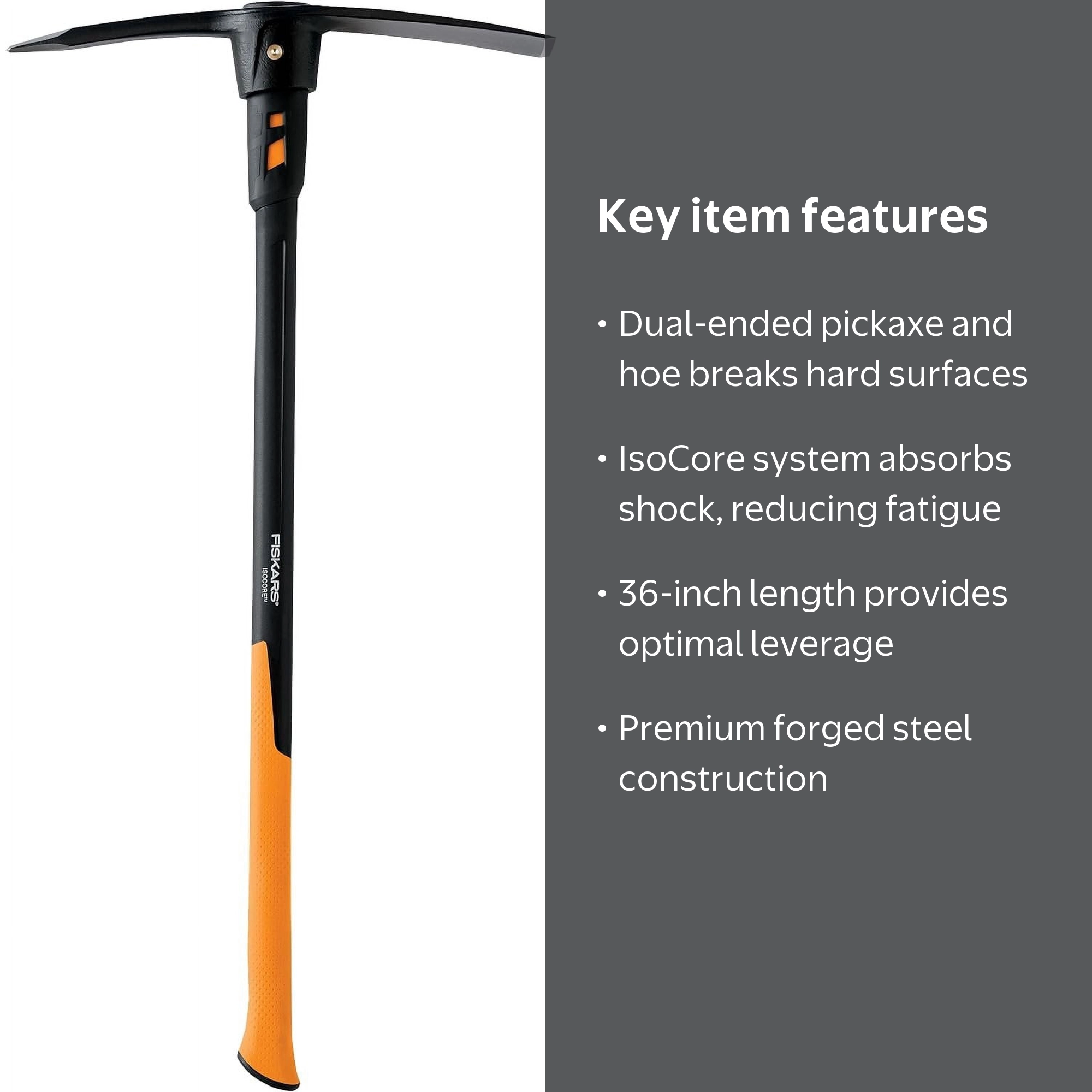 Fiskars 751210-1003 Pro IsoCore 5lb Pick-36 Dual-Ended Pickaxe