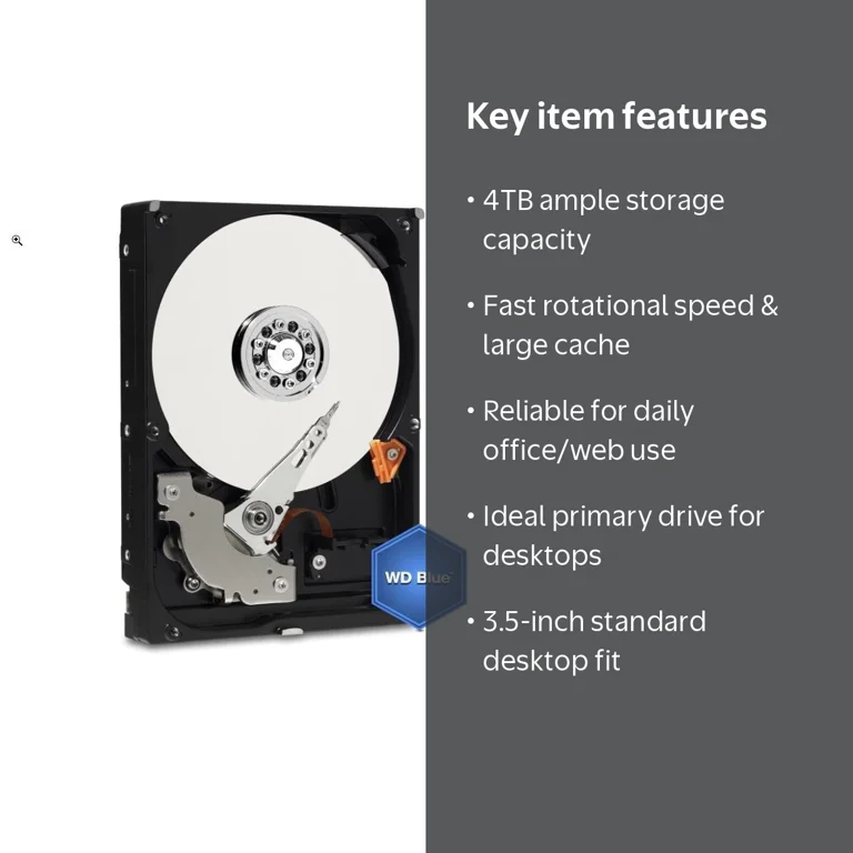 WD Blue 4TB Desktop HDD, 3.5'' Internal Computer Hard Disk Drive