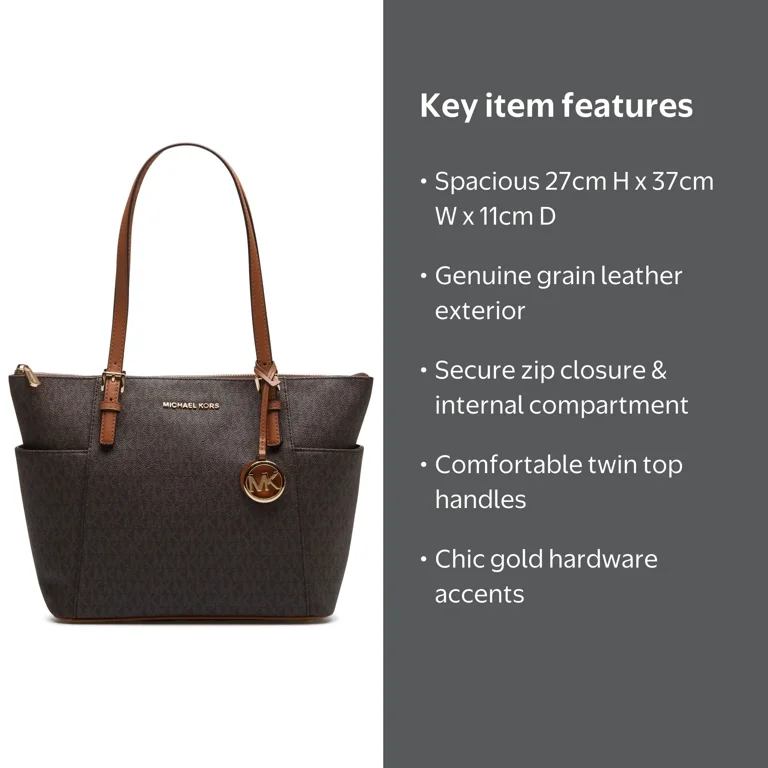 MICHEAL KORS バック 袋付き(5月17日まで) NEW Michael Kors Jet Set East West Logo Tote - Top Zip