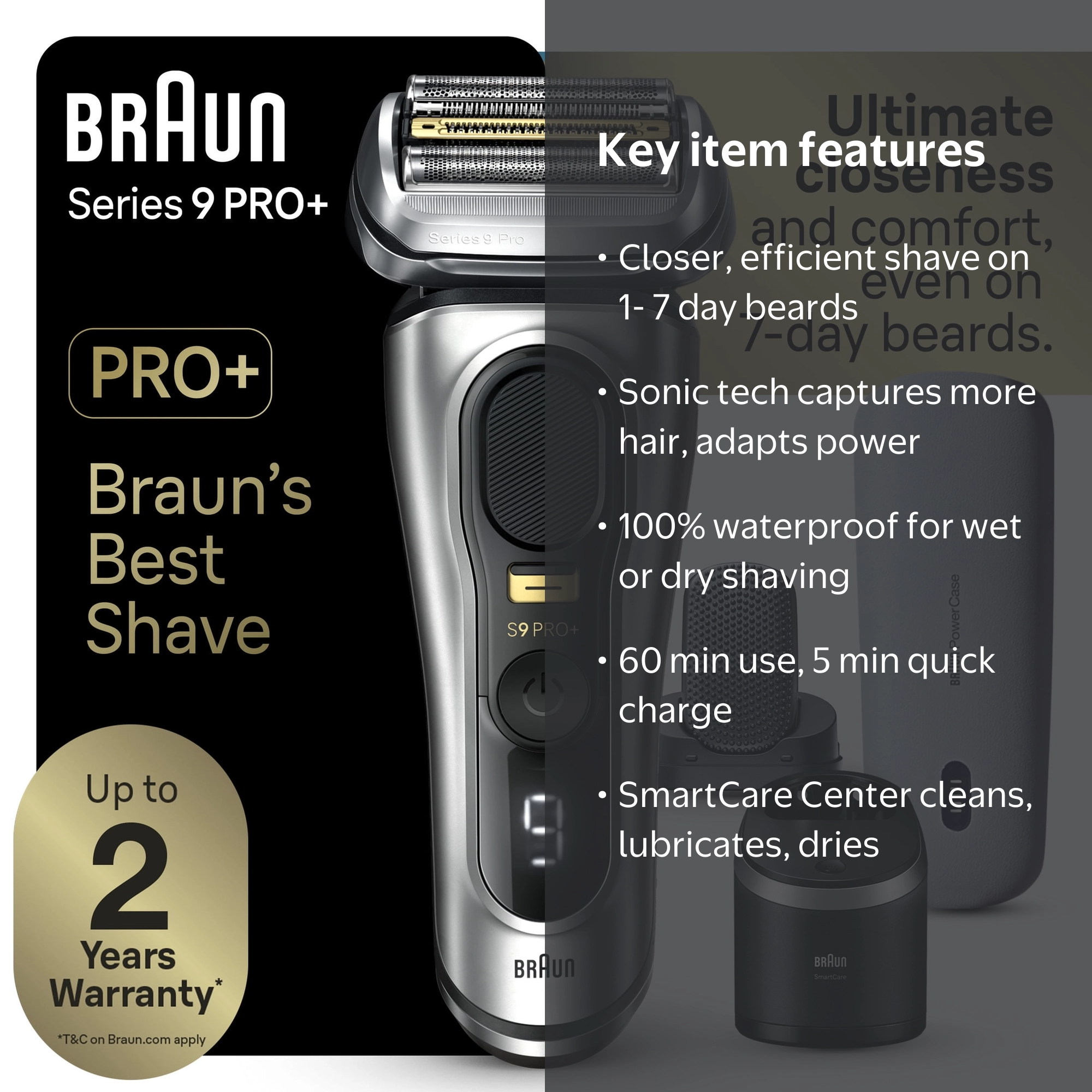 Braun, Men's Electric Razor, 9599cc, Waterproof with Trimmer