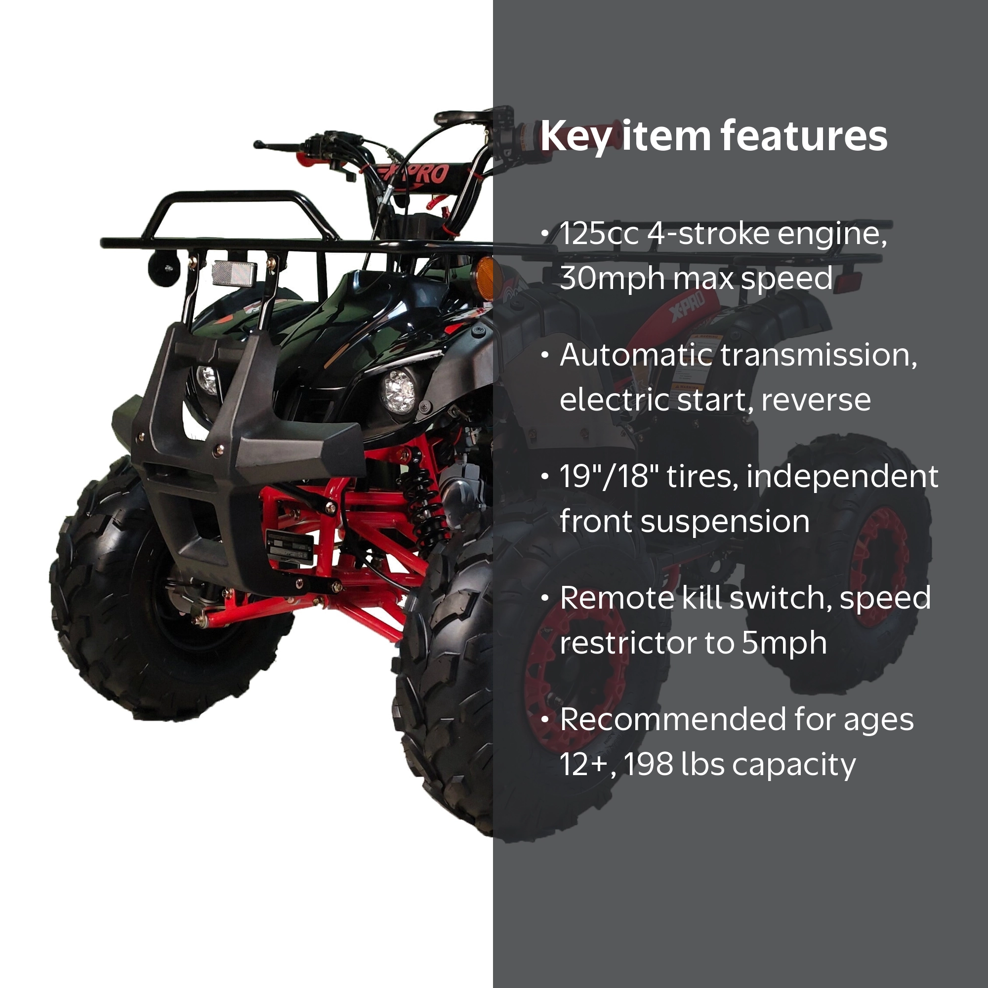 X-Pro Brand New 125cc Gas ATV, Automatic Transmission w/Reverse