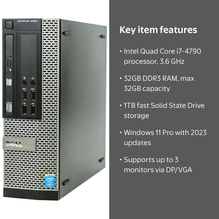 Dell OptiPlex 9020 SFF Desktop, Intel Core i7, 32GB RAM, 1TB SSD