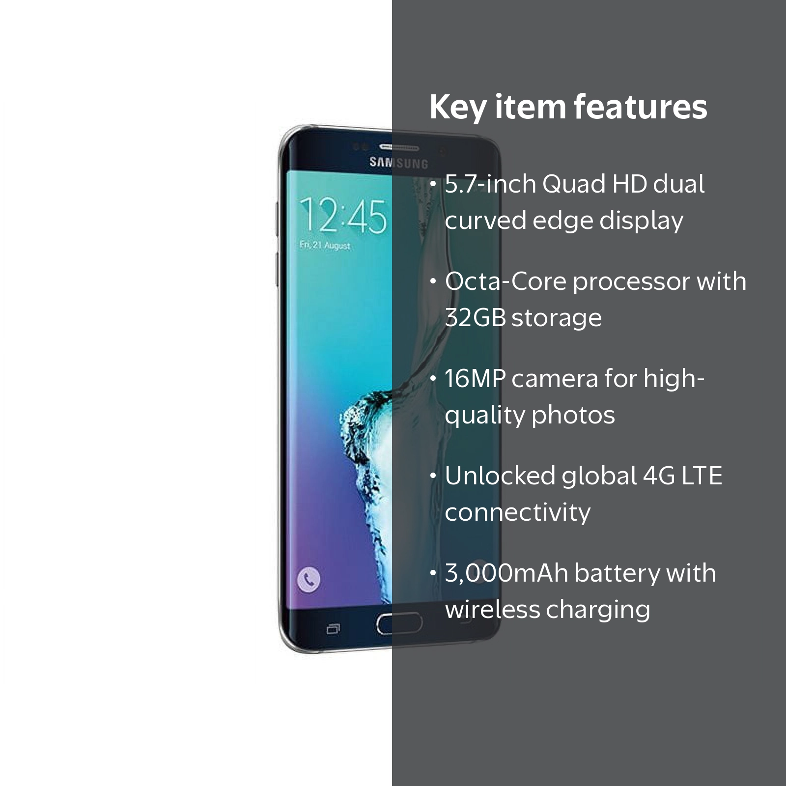 Samsung, Galaxy S6 Edge Plus, G928A 32GB Unlocked GSM 4G LTE Black