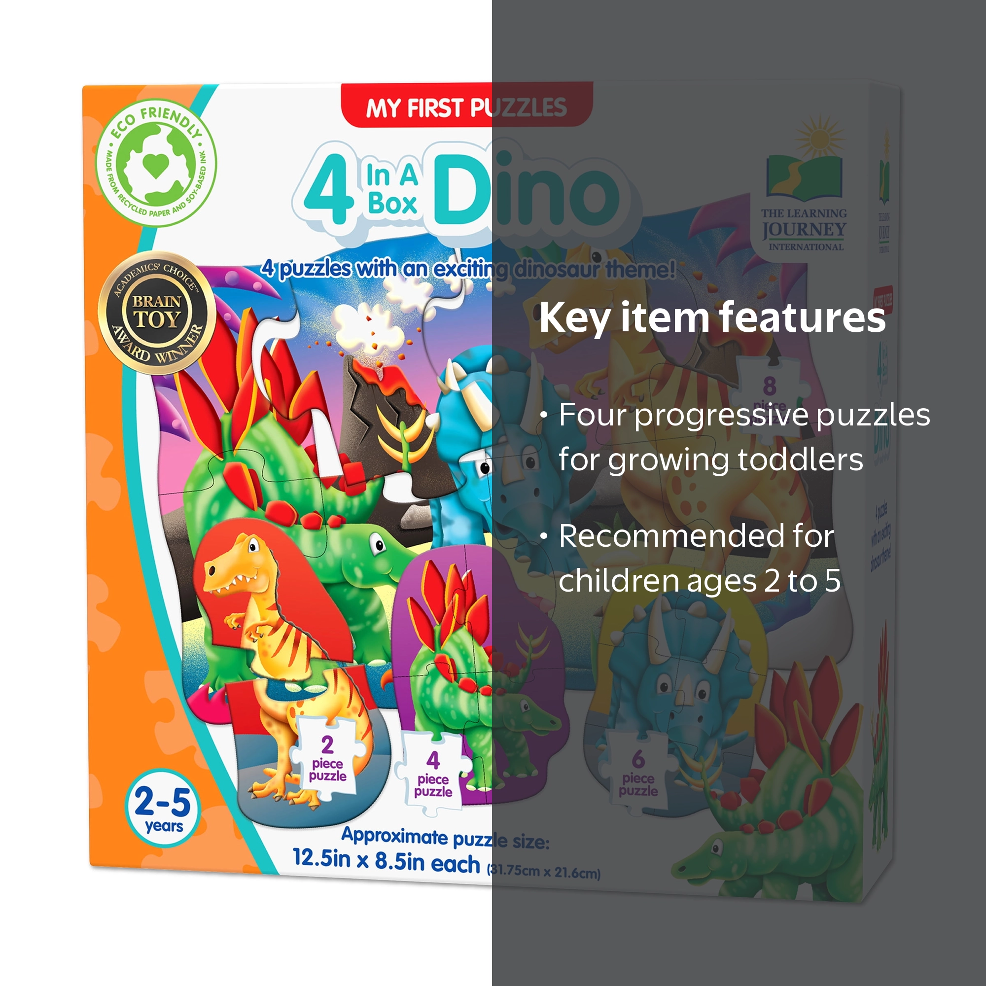 The Learning Journey My First Puzzles - 4 In A Box - Dino: 20 Pcs