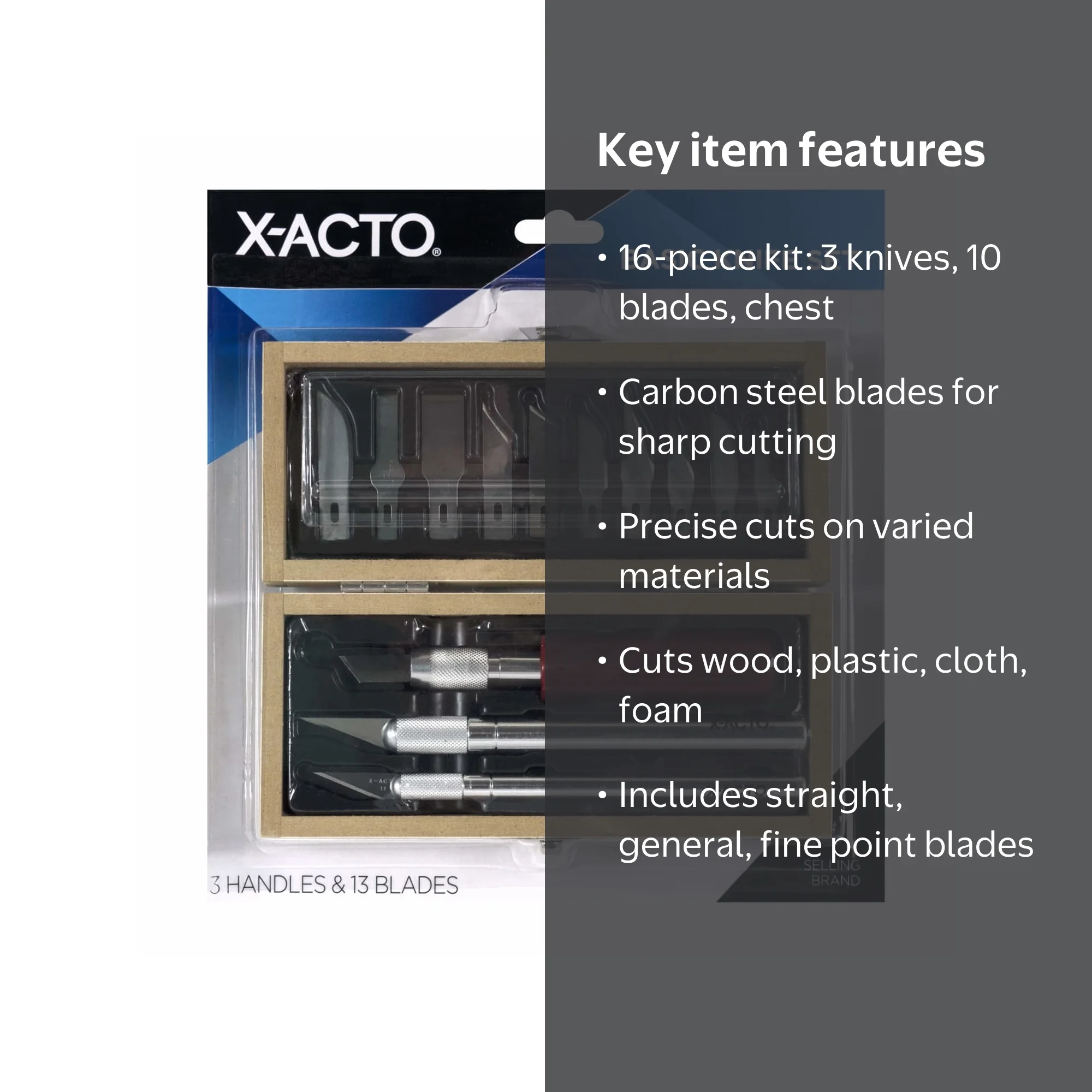 X-Acto Basic Knife Set, Craft Knife, Includes Wooden Storage Chest