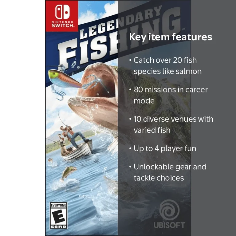 Ubisoft, Legendary Fishing, Over 20 Fish Types, Nintendo Switch