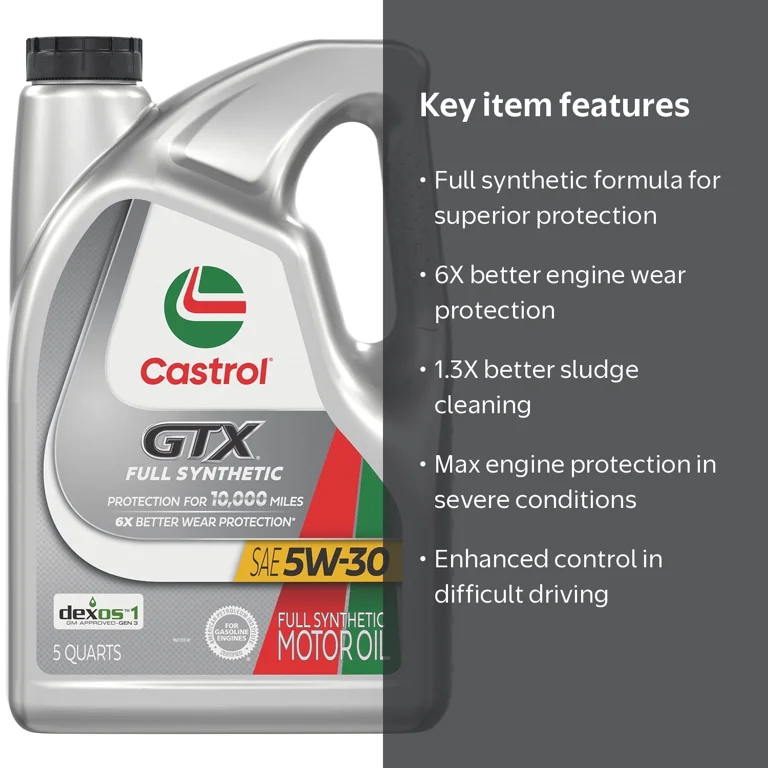 Castrol, Full Synthetic Motor Oil, 5W-30, 5 Quarts RFID - Walmart.com Castrol, Full Synthetic Motor Oil, 5W-30, 5 Quarts RFID - Walmart.com