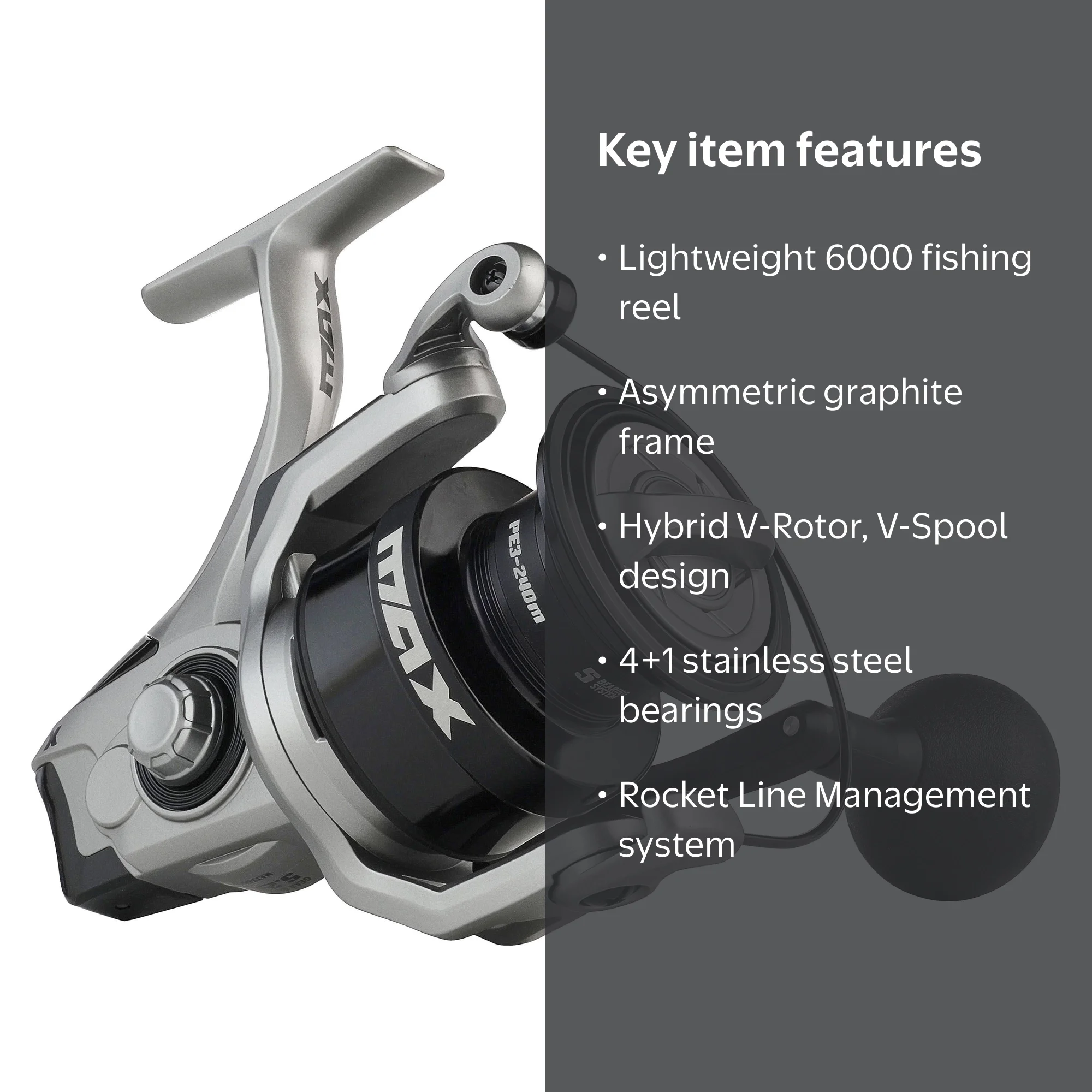 Abu Garcia Max X Spinning Fishing Reel, 6000 Size Reel - Walmart.com