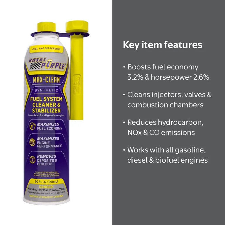 Royal Purple Max-Clean Fuel System Cleaner & Stabilizer, 20 Fl Oz