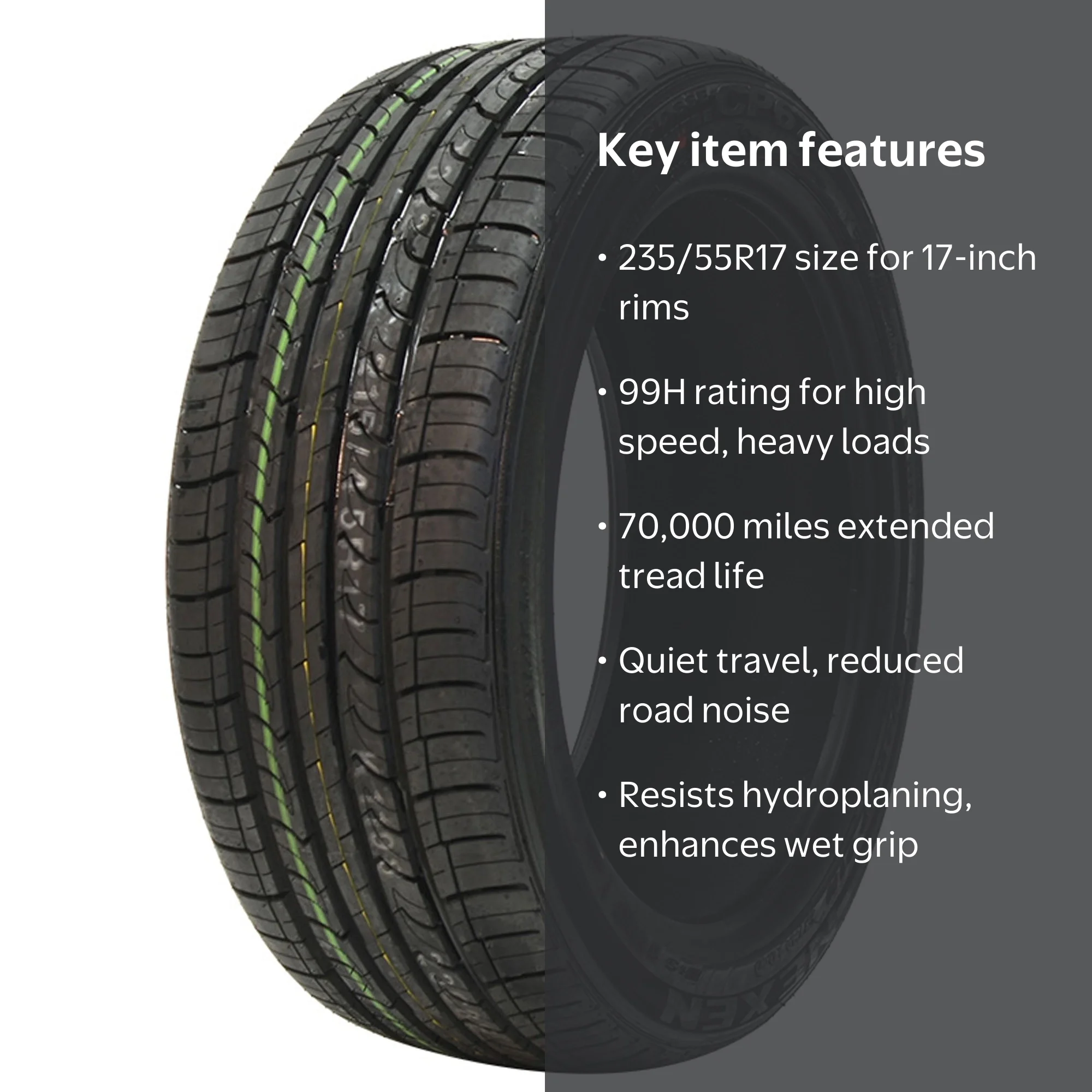 Nexen CP672 All Season Passenger Tire, 235/55R17 99H, 70,000-Mile