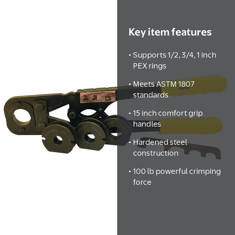 Apollo 4 in 1 PEX Multi-Head Crimp Tool Kit, Hardened Steel, 100