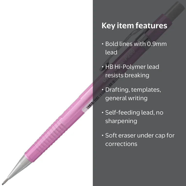 Pentel Sharp Mechanical Pencil, .9mm, Metallic Dark Pink - Walmart.com