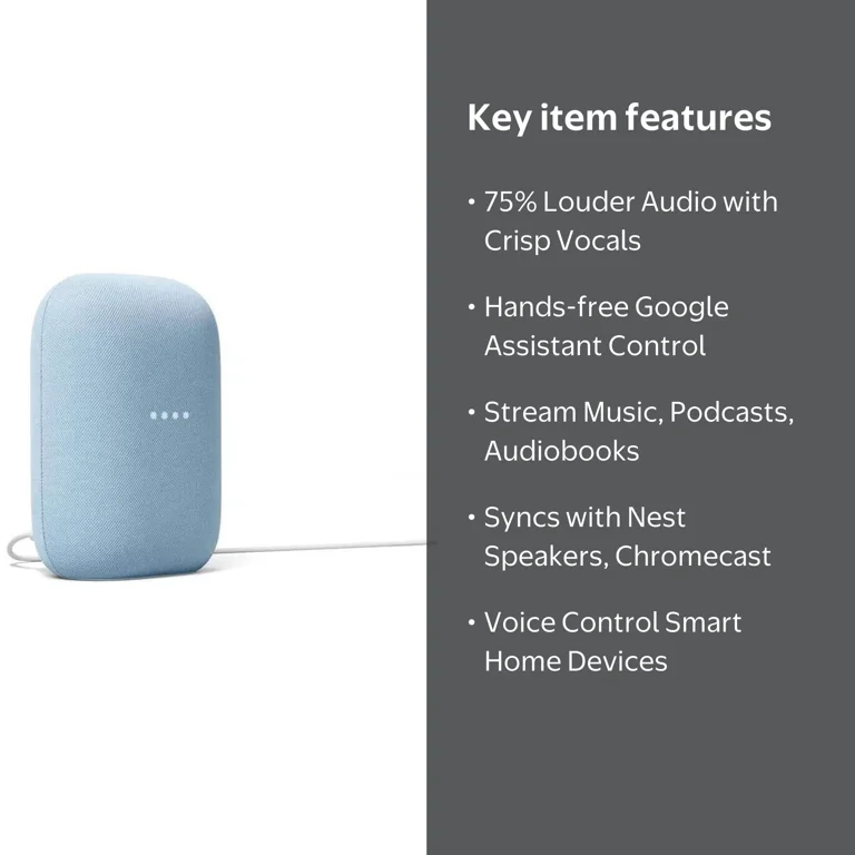 Google Nest Audio - Smart Speaker, Voice-Controlled, WiFi-Enabled