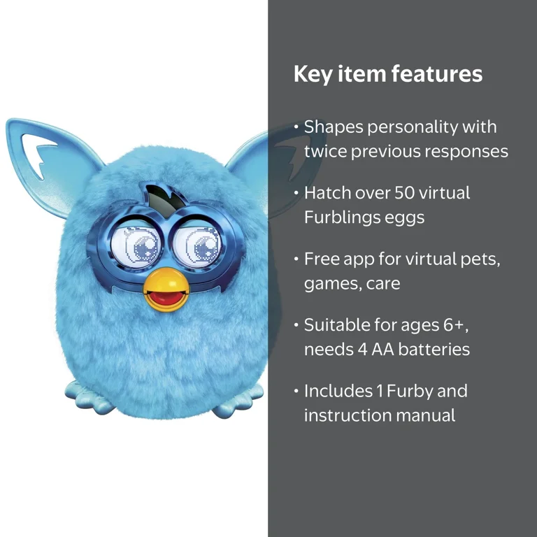 furby boom plush toy (teal pattern edition) - Walmart.com