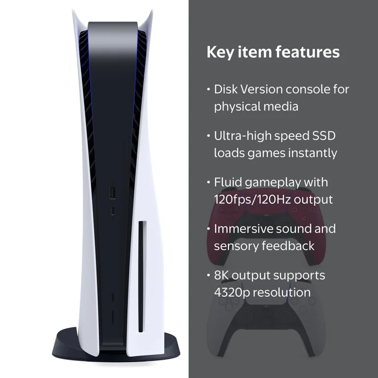 2023 PlayStation 5 PS5 Disc Version Console with 2 Wireless