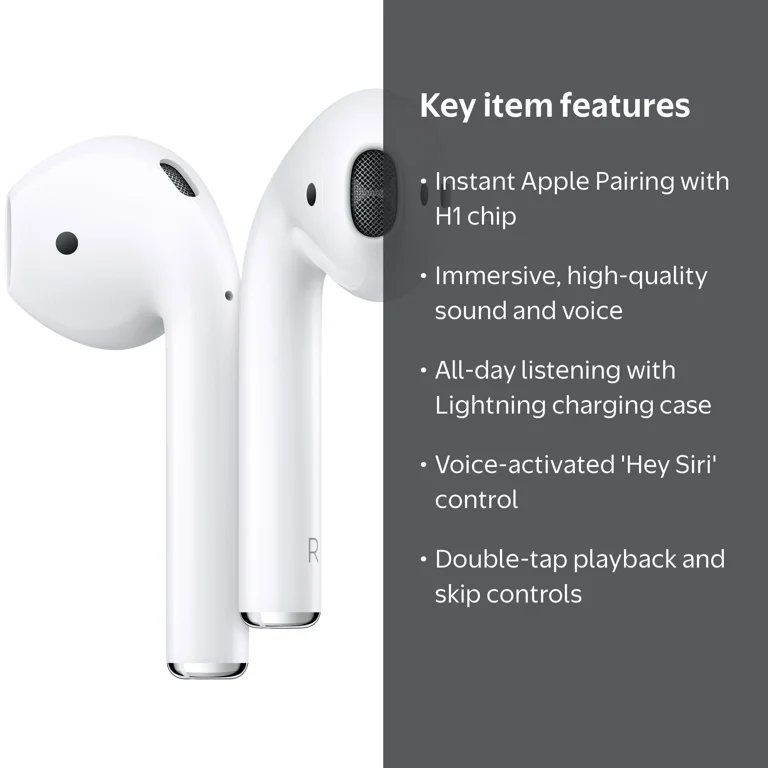 Apple, AirPods with Charging Case, 2nd Generation, Wired Charging