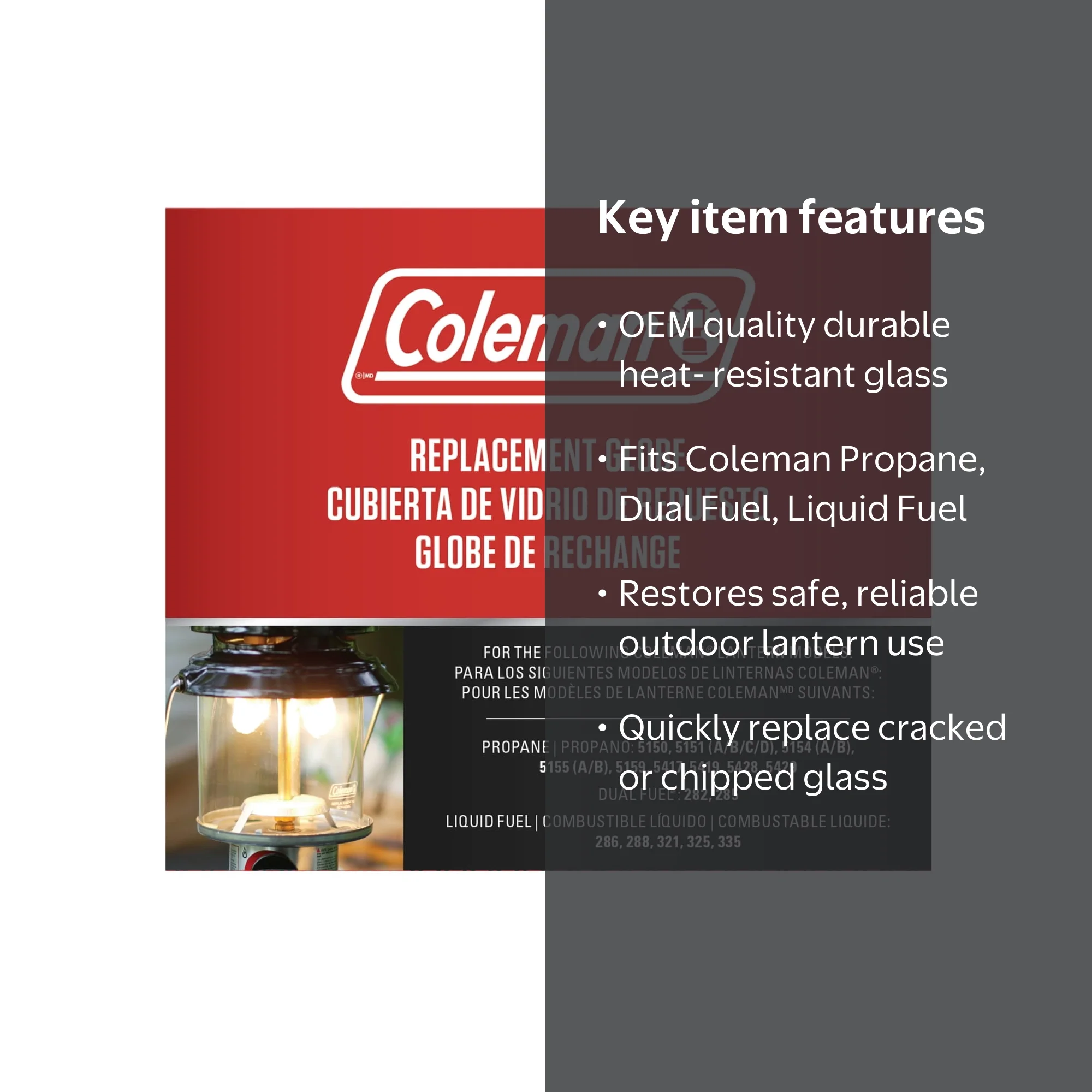 コールマン　5個セットランタンアクセサリーREPLACEMENT GLOBE Coleman Lantern 5156-0321 Replacement Frosted Globe Compatible