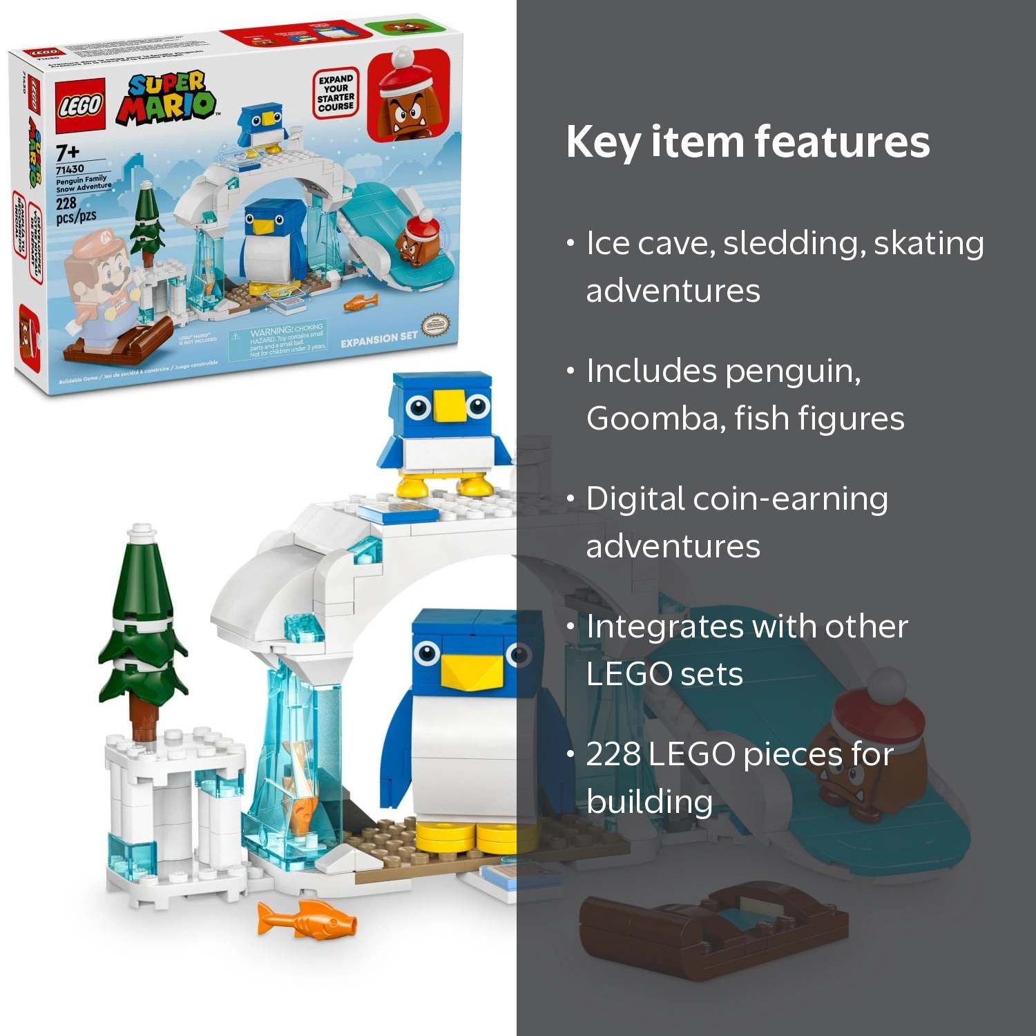 LEGO, Super Mario Penguin Family Snow Adventure Set, 71430, 228