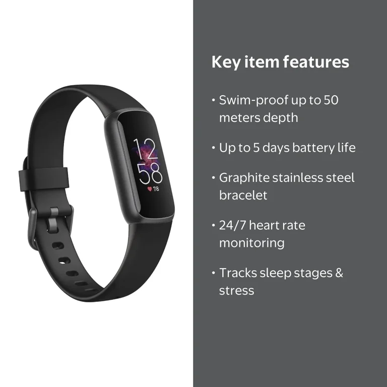 Fitbit Luxe Fitness & Wellness Tracker - Black/Graphite Stainless