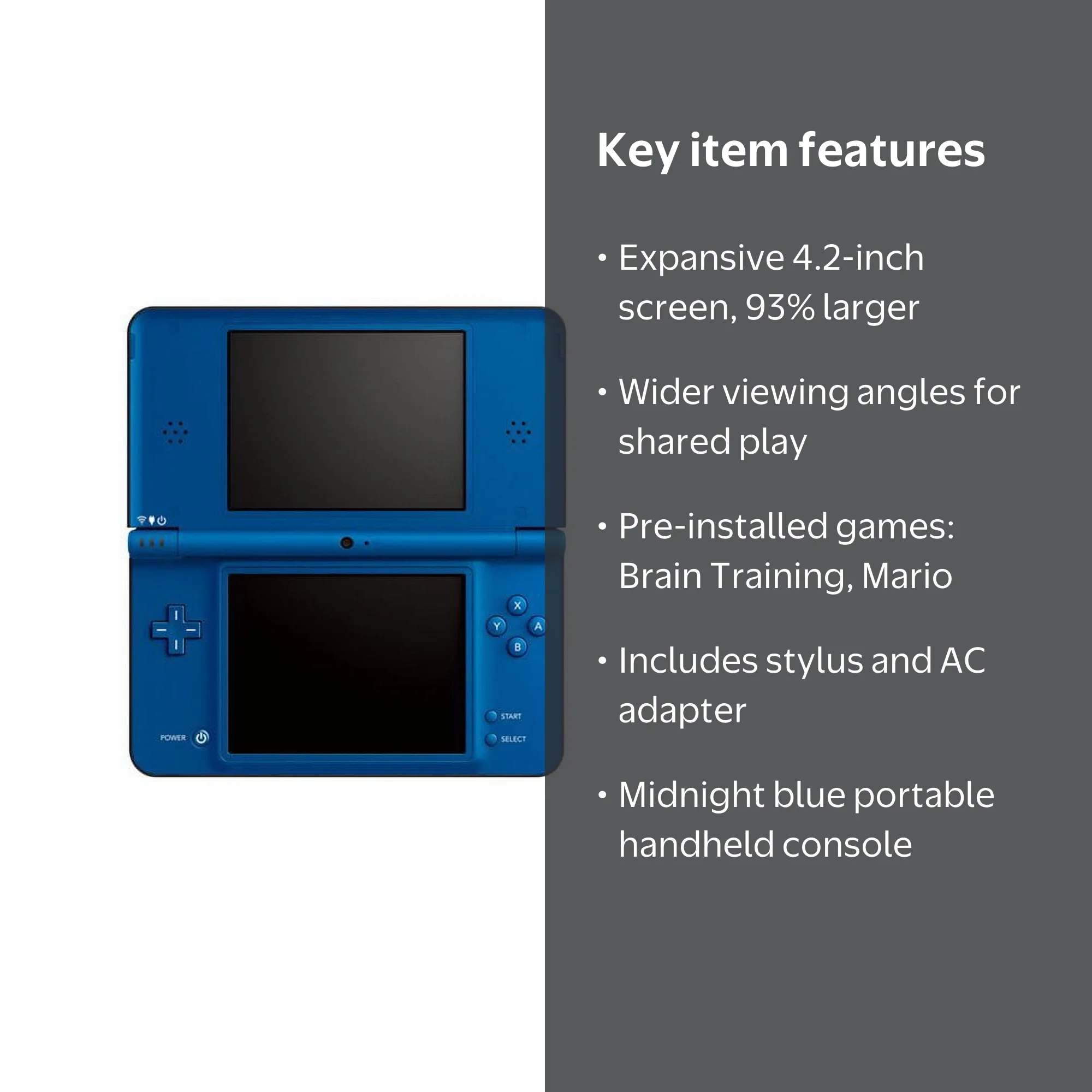 Nintendo DSi XL - Handheld game console - midnight blue - Dr